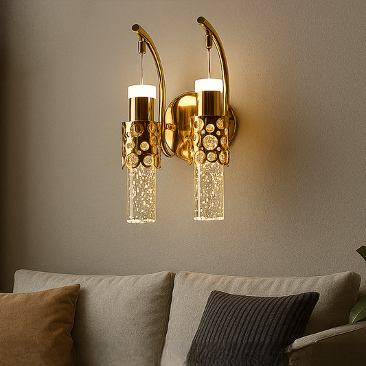 Double Wall Hanging Cylindercal Crystal Wall Lamp