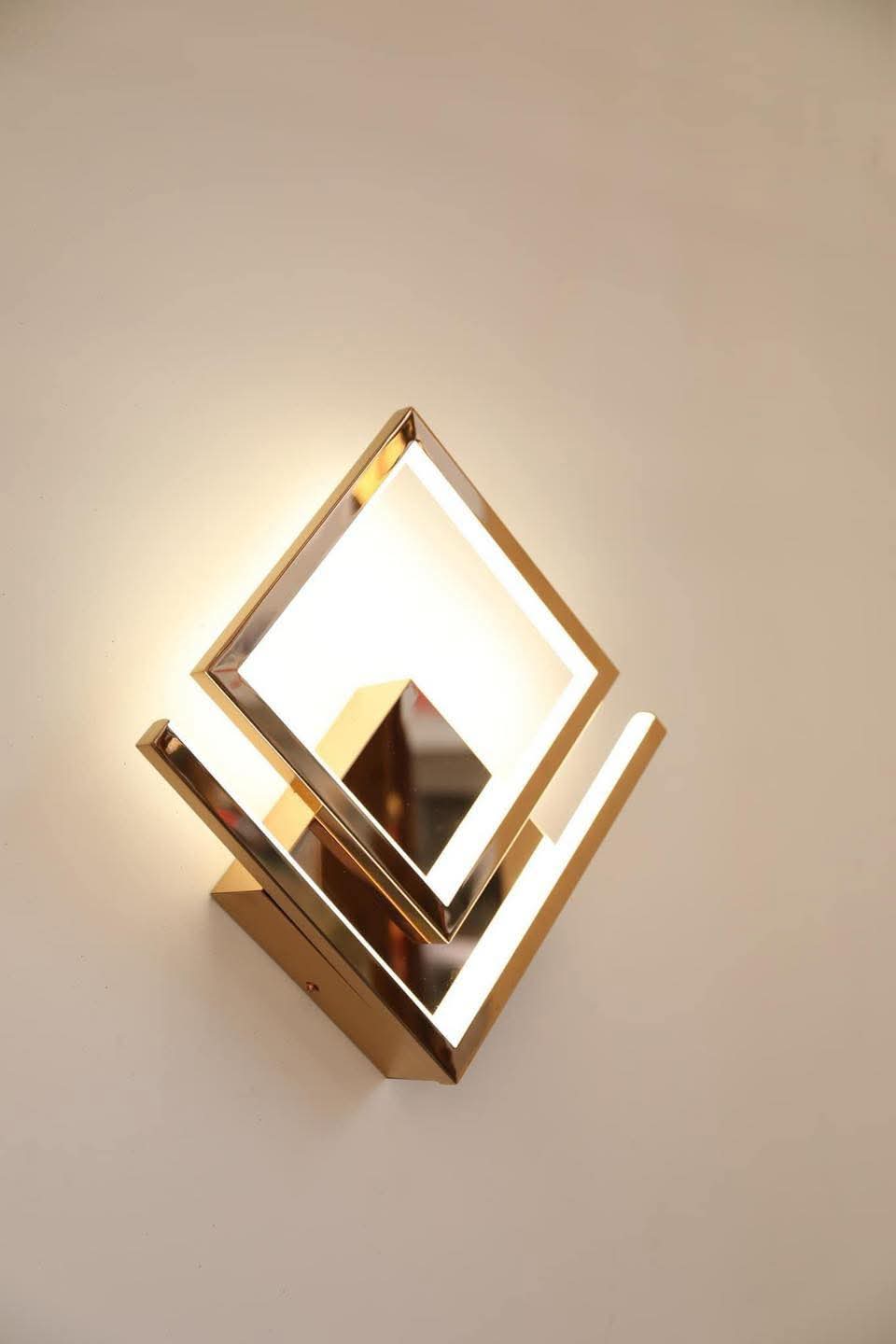 Indoor Light Sconce Double Square Metallic Wall lamp