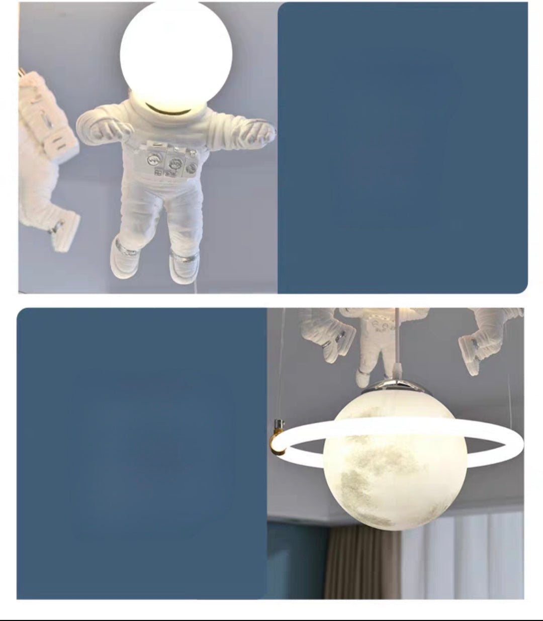 Galaxy World Three Headed Led Astranaut Styled Hanging Light