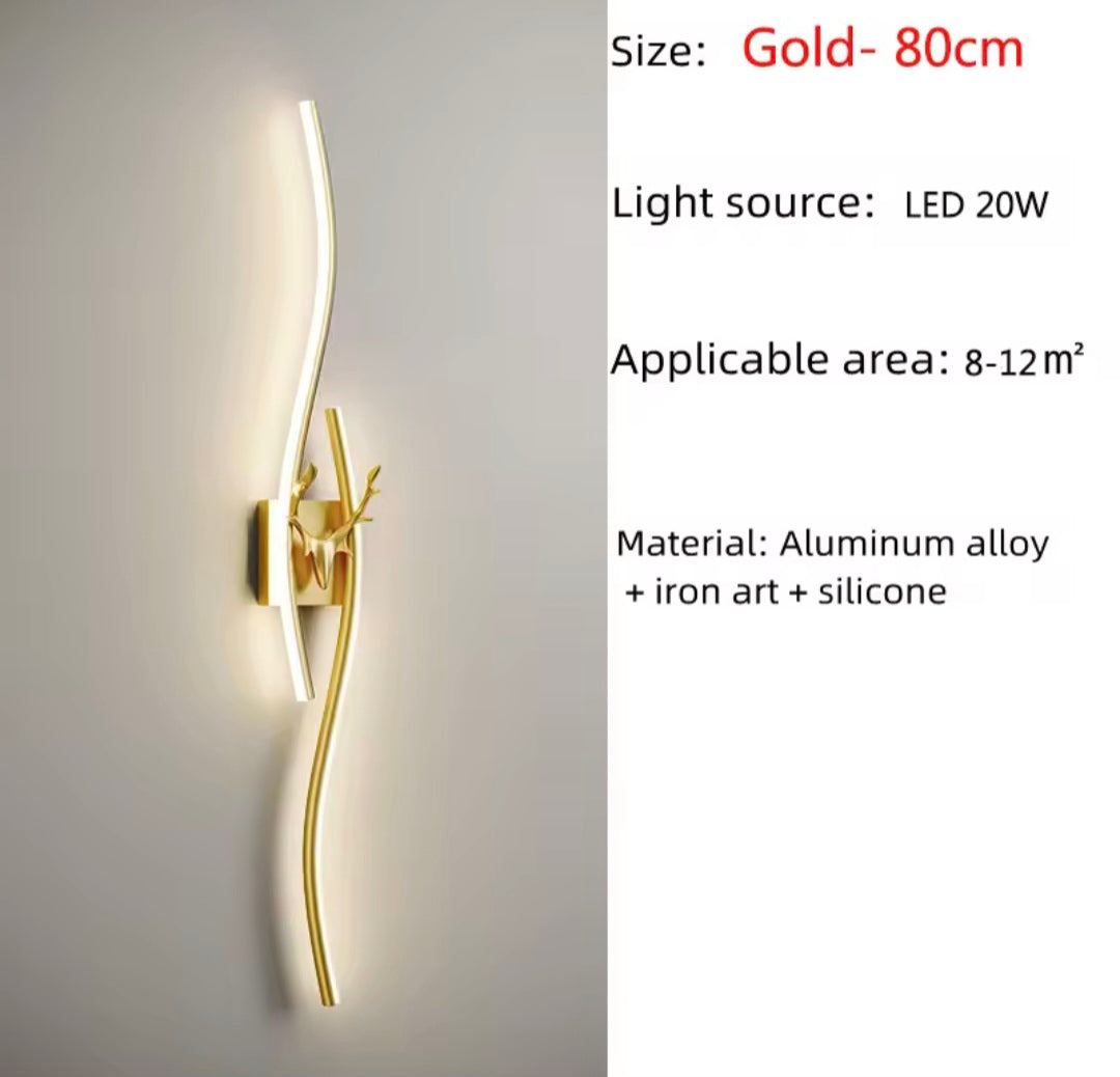 Long Markhor Golden Led Walllamp