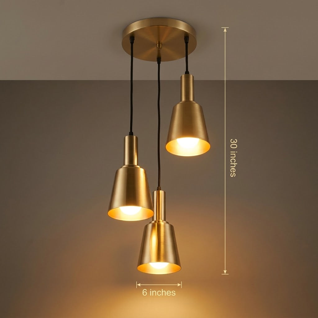 Golden Metallic Cutted Hanging Light