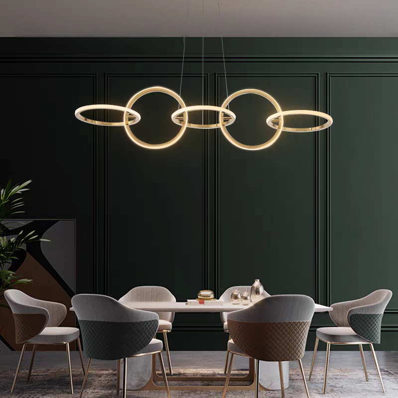 Rounded Rings Golden Luxury Styled Chandlier Light