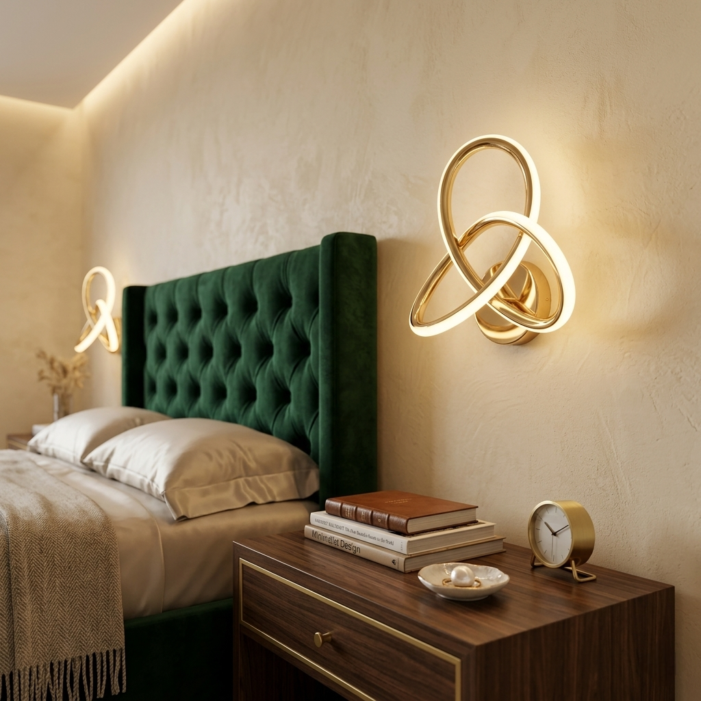 Orbital Golden Spiral Led Wall Lamp