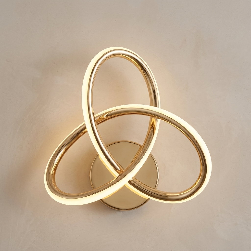 Orbital Golden Spiral Led Wall Lamp
