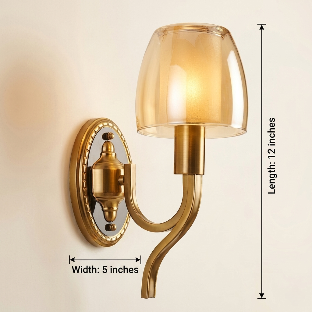Antique Traditional Lamp Glass Wallight