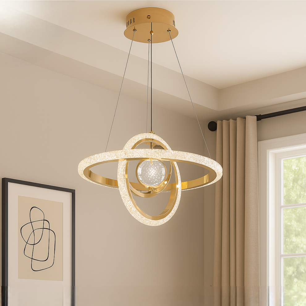 Two Rings Crystal Minimilastic Hanging Lights