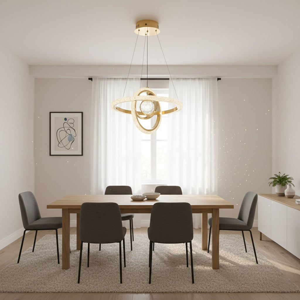 Two Rings Crystal Minimilastic Hanging Lights