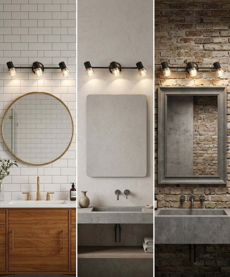 Led Mirror Light SMD 3 Light Adjustable Rose Gold