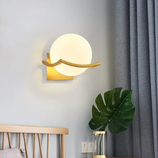 Round Globe Golden Classical Wall Lamp
