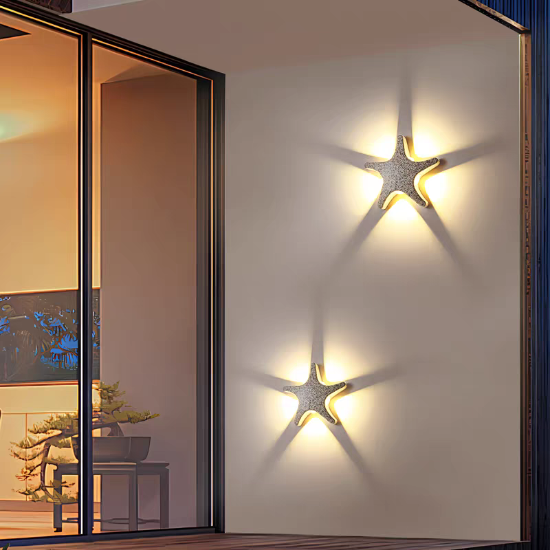 Quad Star Fish Led Elevation Outdoor Wall Light