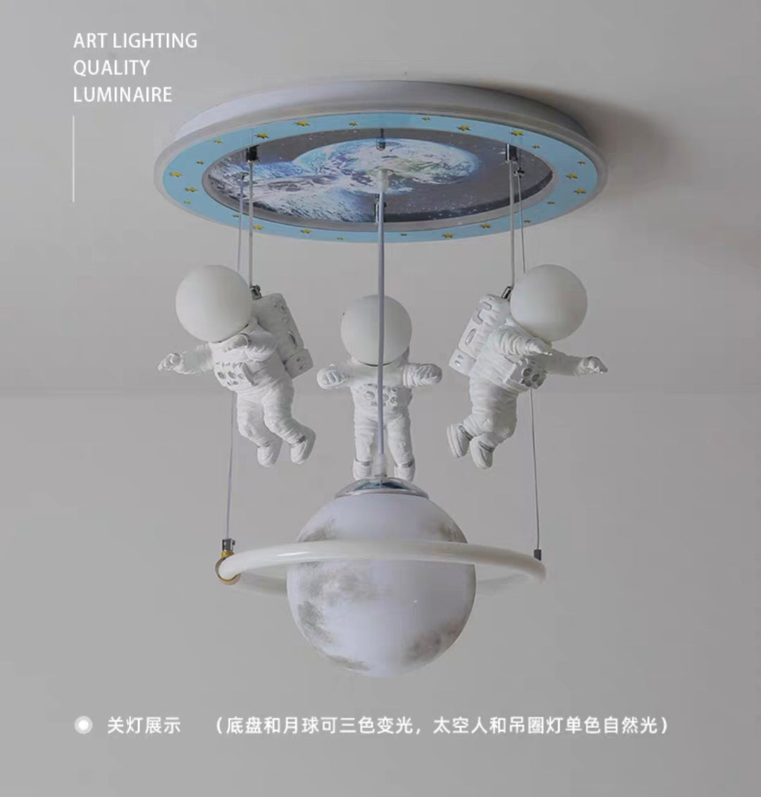 Galaxy World Three Headed Led Astranaut Styled Hanging Light