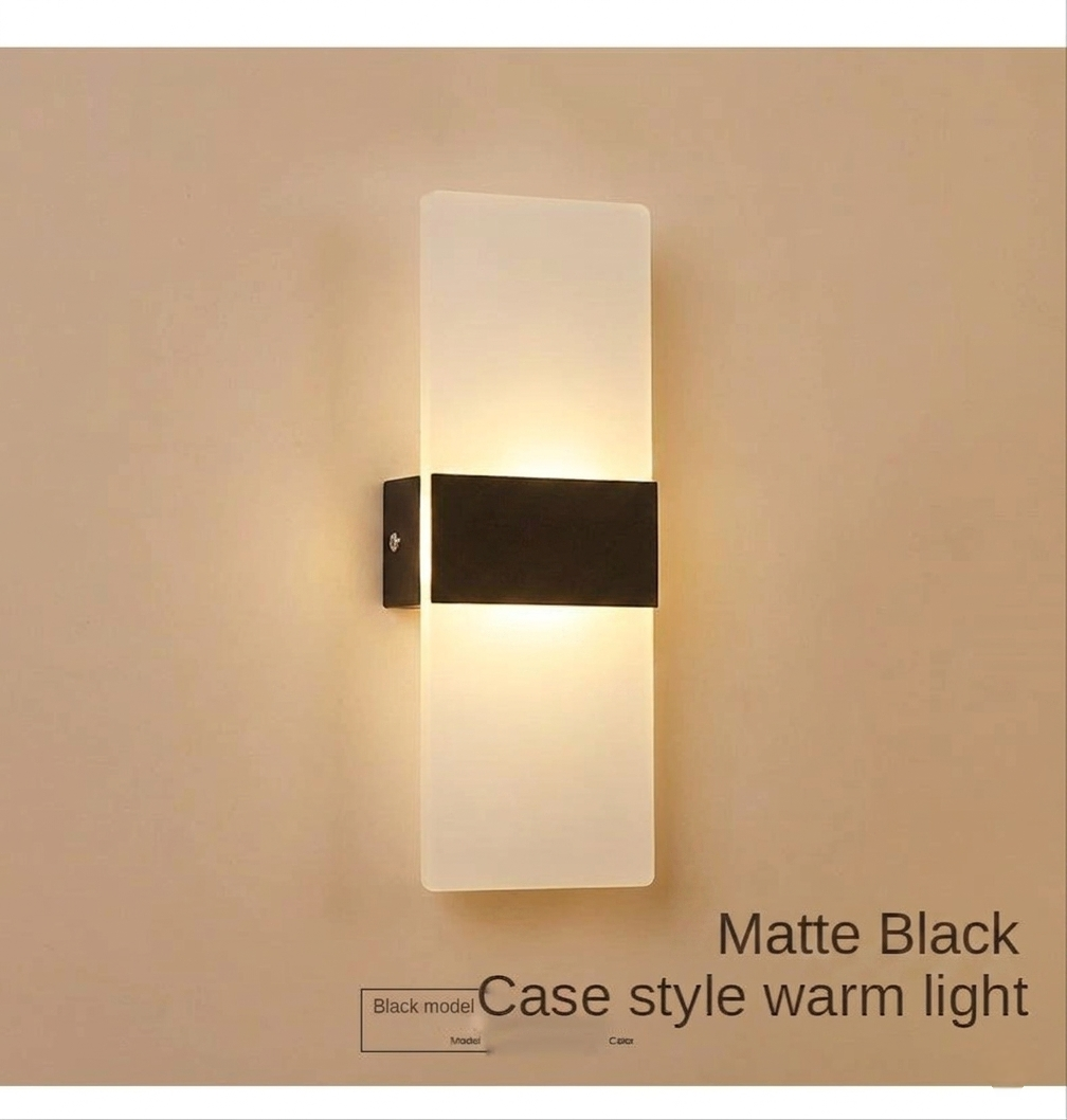 Aryclic Led Brushed Golden Wall Lamp
