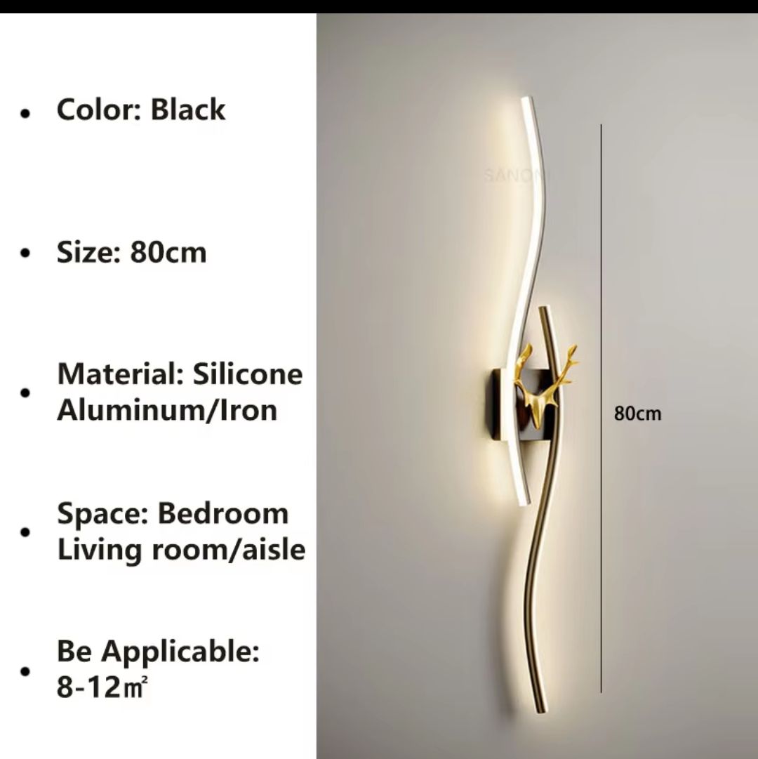 Long Markhor Black Led Walllamp