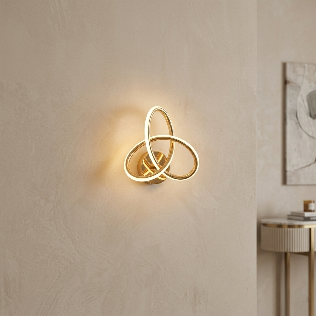 Orbital Golden Spiral Led Wall Lamp