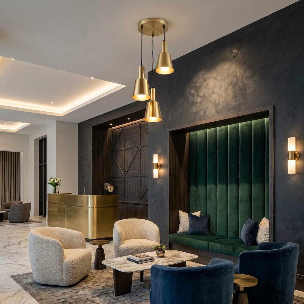 Golden Metallic Cutted Hanging Light