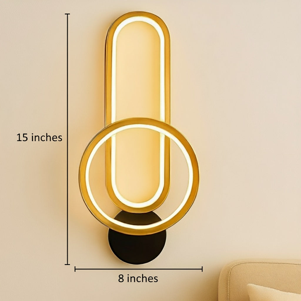 Oval Round Led Golden Wall Lamp