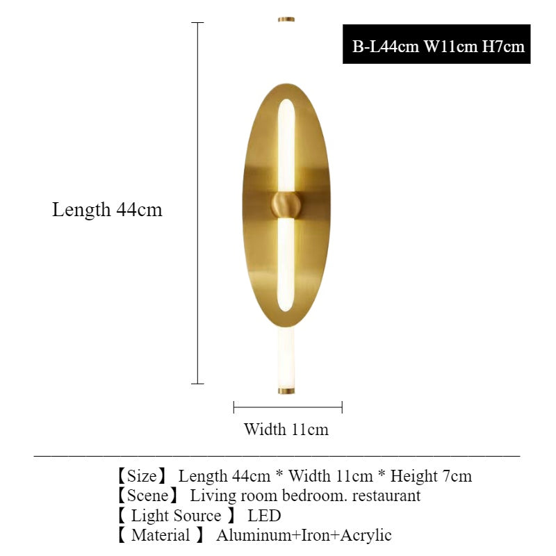 Metallic Straight Stick Glow Led Warm Walllight