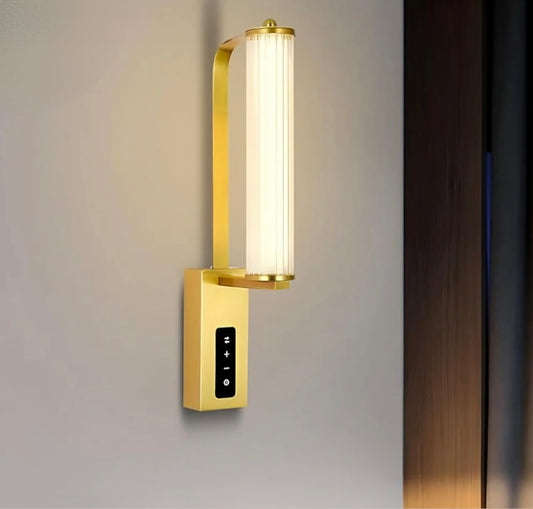 Dimmable Modern Glass Golden Spiral Led Walllamp