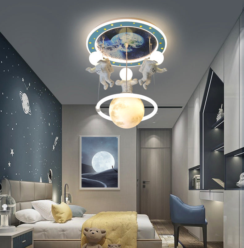 Galaxy World Three Headed Led Astranaut Styled Hanging Light