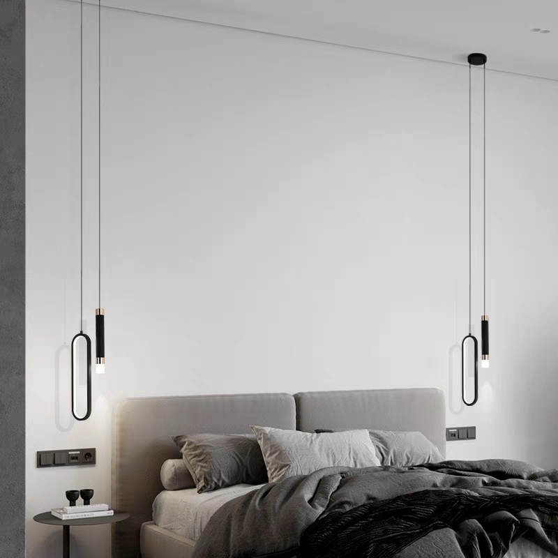 Modern Geometric Twin Black Hanging Lamp