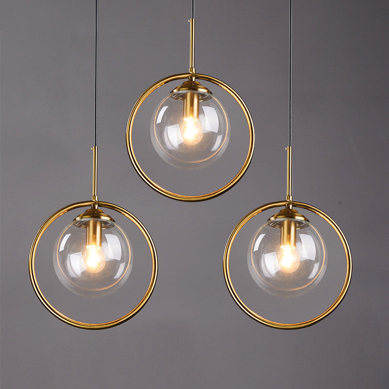 Brass Round Hanging Light