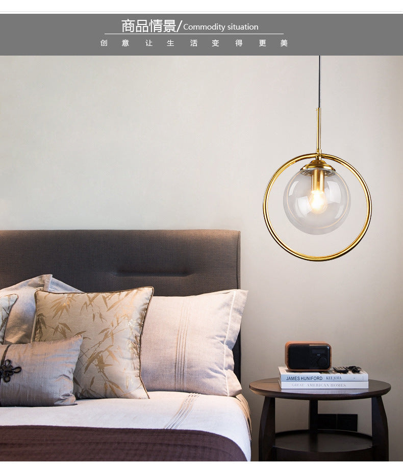 Brass Round Hanging Light