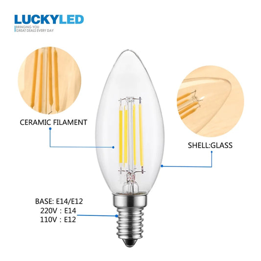 Led Bulb 4watts Warm E27 & E14 Warm Light (Pack Of 10)