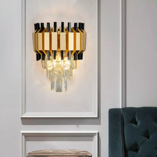 Nordic Crystals Black Gold Modern Walllamp