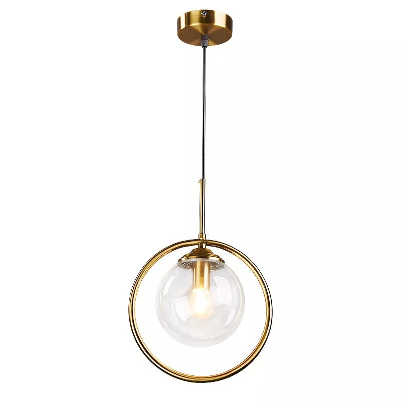 Brass Round Hanging Light