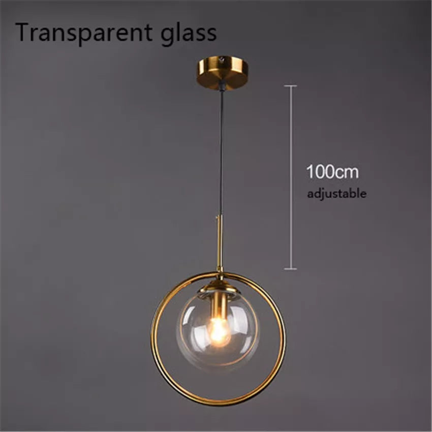 Brass Round Hanging Light