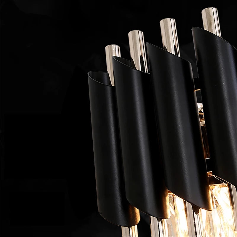 Modern Lyster Black Crystal Walllight