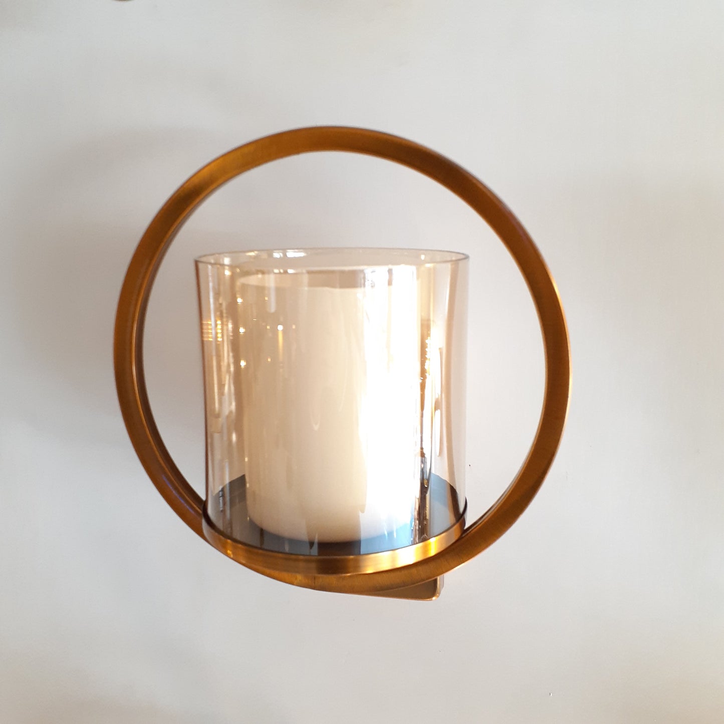 Circled Brass Glass Modern Walllight