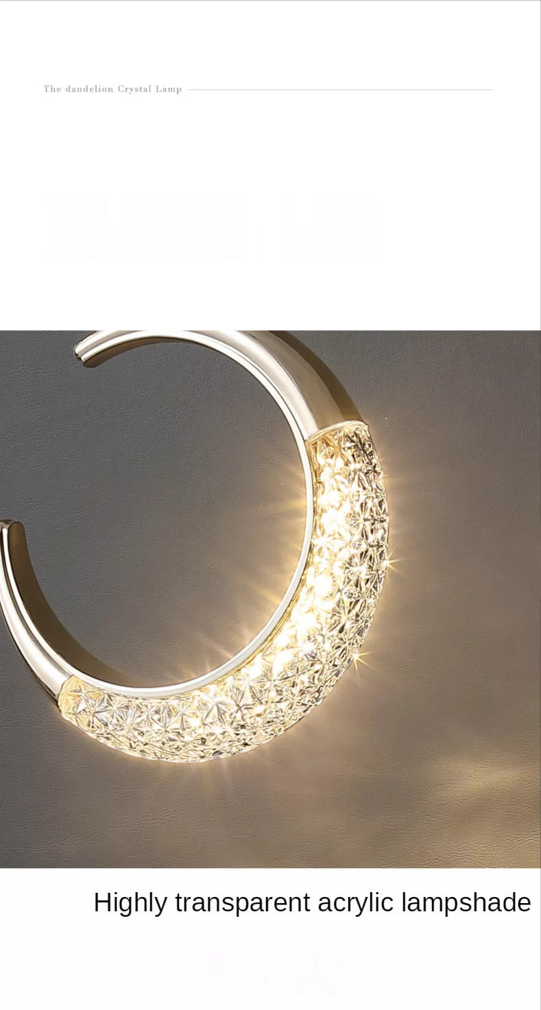 Led Crystal Moon Hanging Light