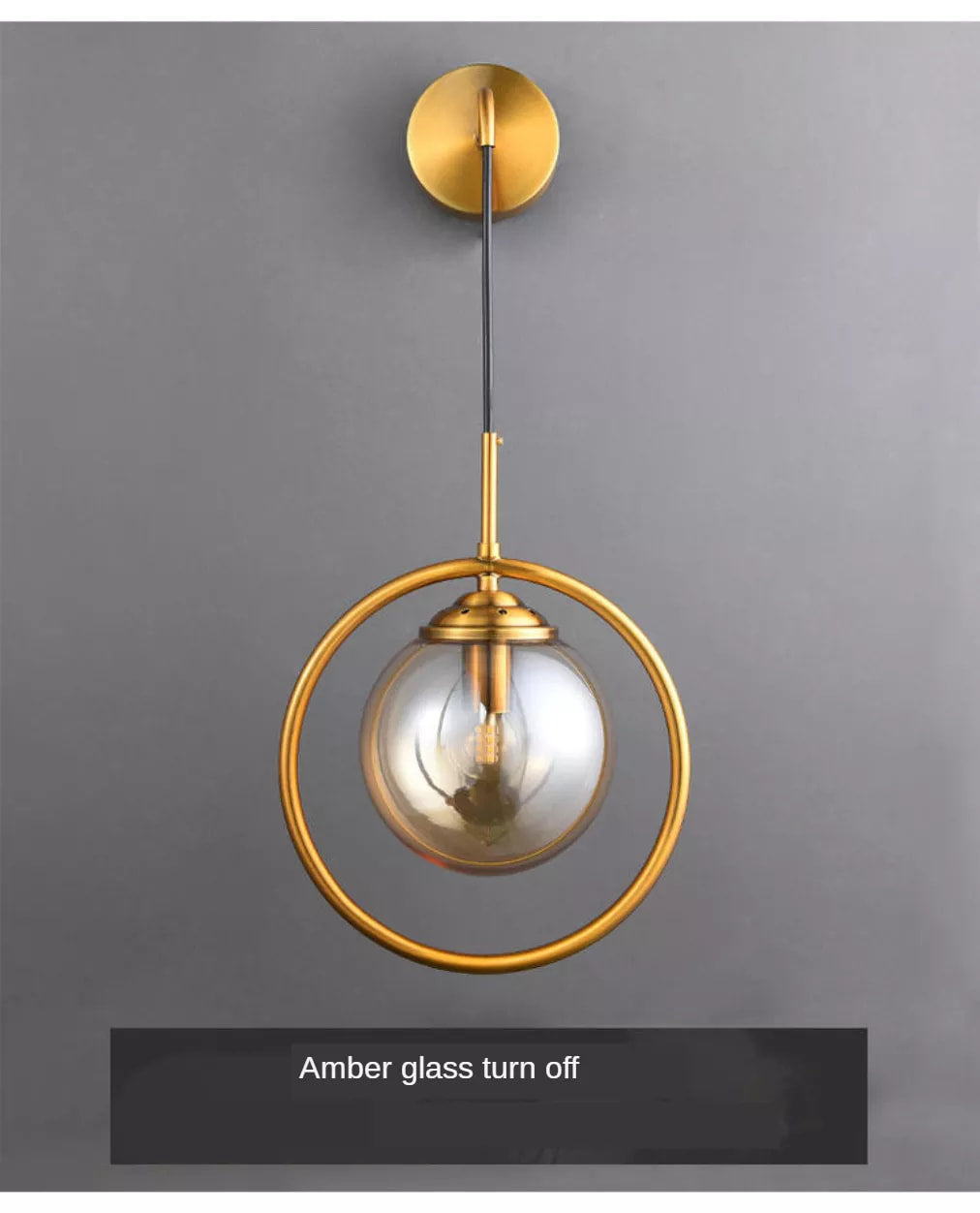 Hanging Golden Brass Globe Wall Lamp