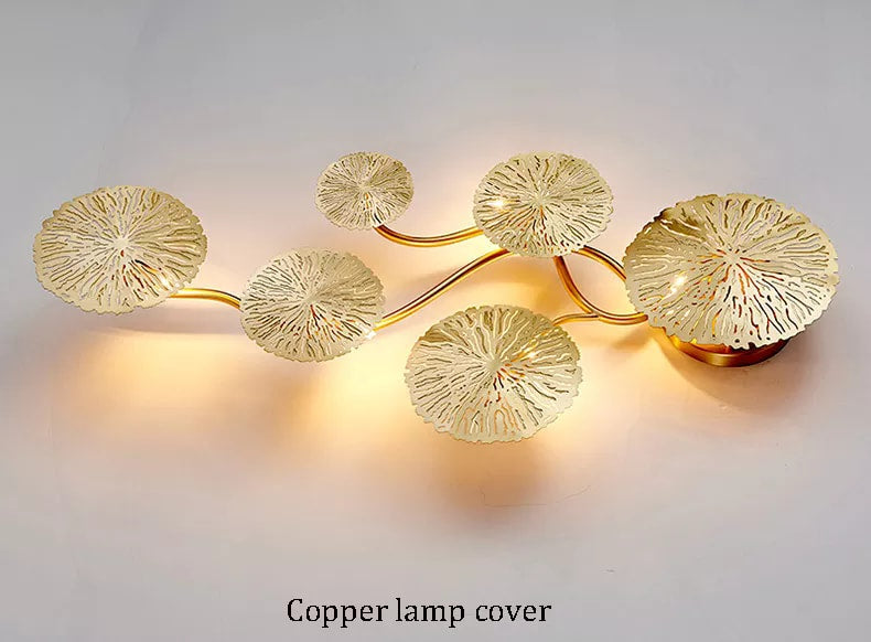 Gloden Flower Decorative Leaf Head Wall lamp