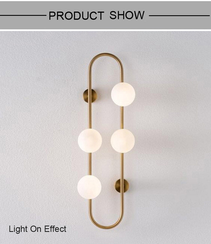 Brass Metallic Long Nordic Walllight