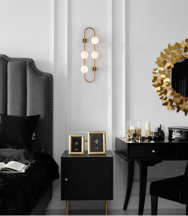 Brass Metallic Long Nordic Walllight