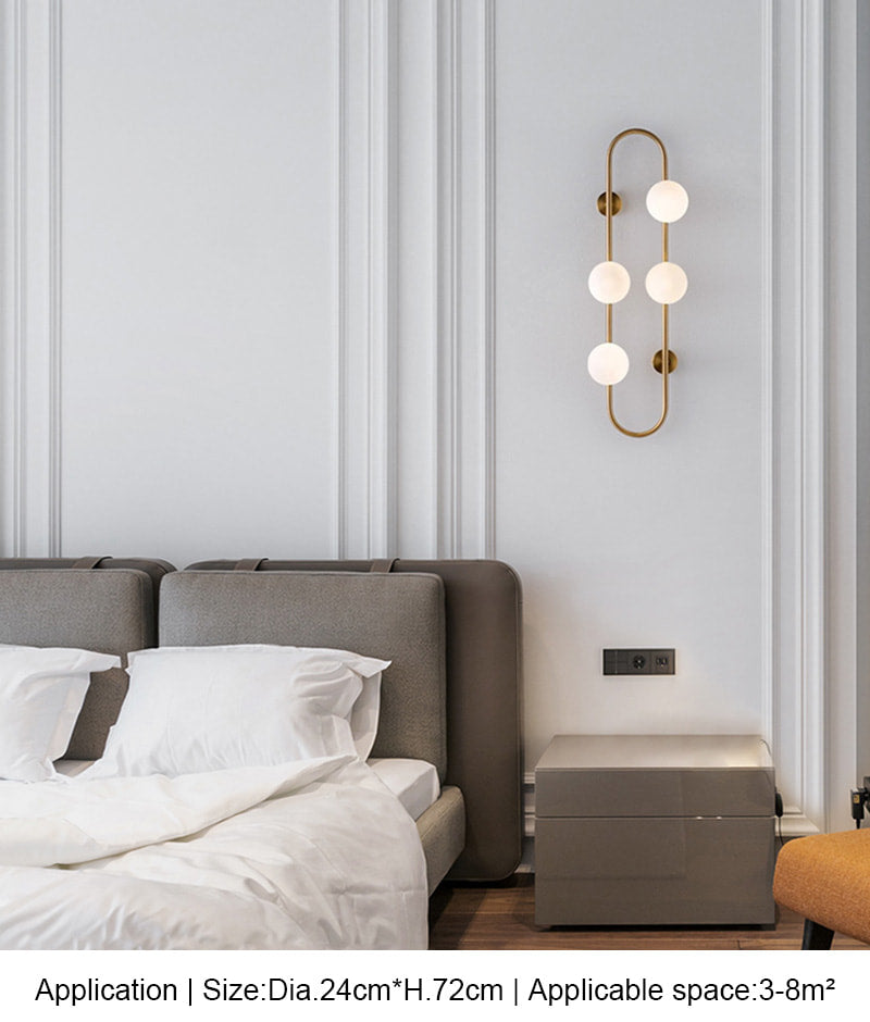 Brass Metallic Long Nordic Walllight