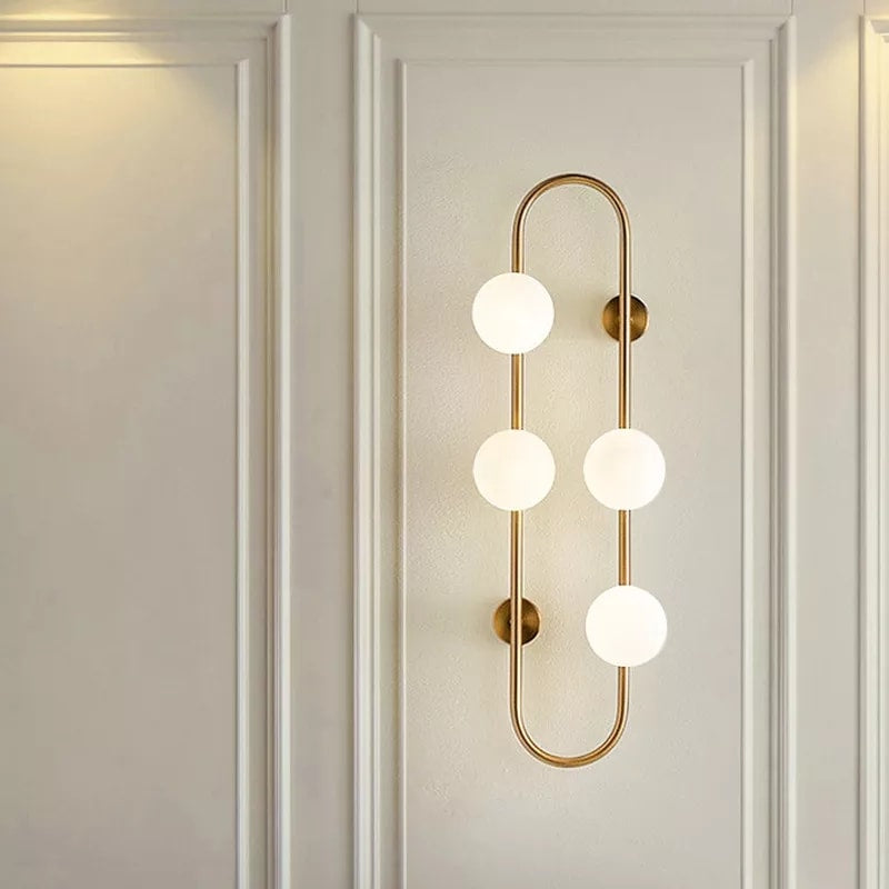 Brass Metallic Long Nordic Walllight