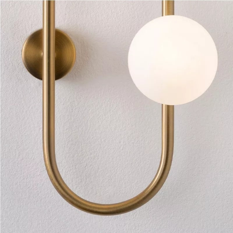 Brass Metallic Long Nordic Walllight