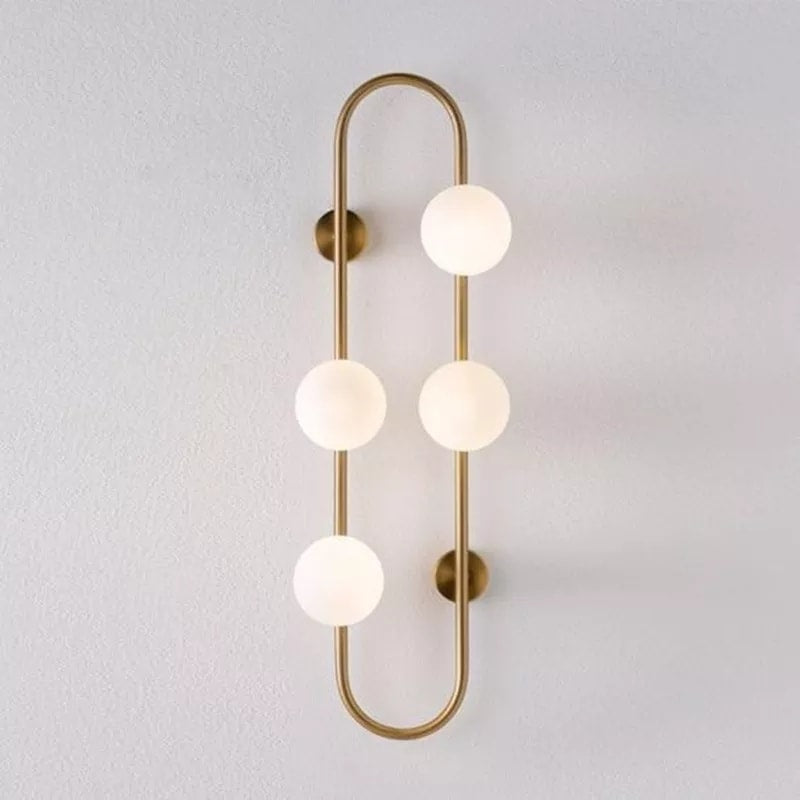 Brass Metallic Long Nordic Walllight