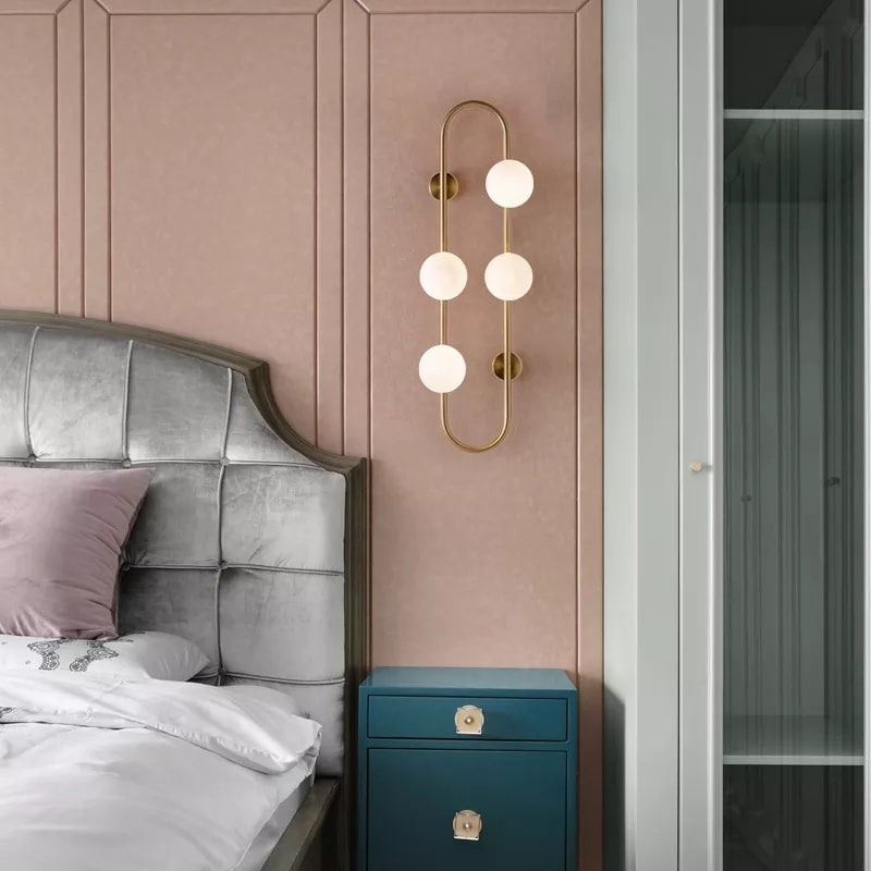 Brass Metallic Long Nordic Walllight