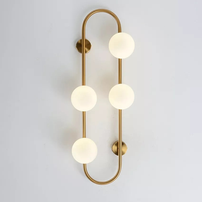 Brass Metallic Long Nordic Walllight