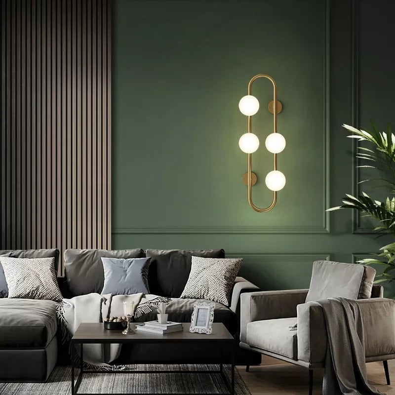 Brass Metallic Long Nordic Walllight