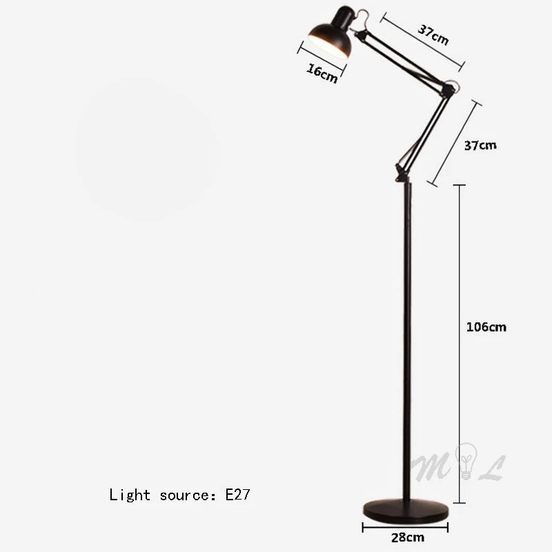 Study Black Rotatable Floor Lamp