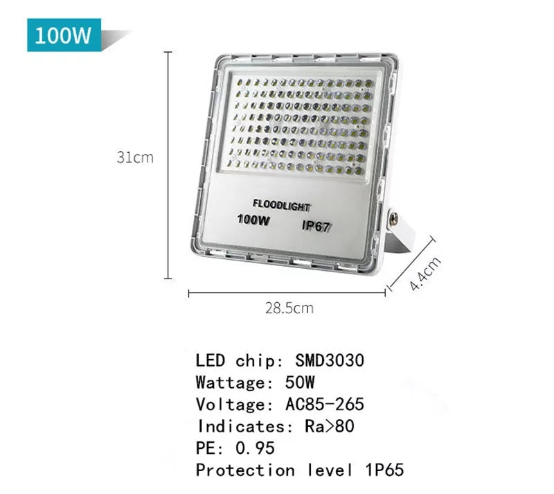 Led 100W Flood Light Unbreakable Waterproof IP65