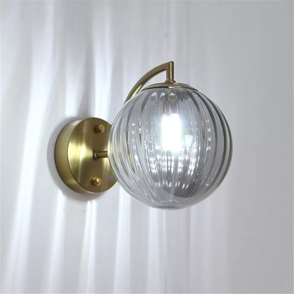 G9 Nodic Globe Brass Gray Metalllic Walllight