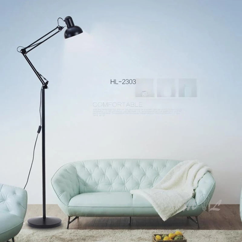 Study Black Rotatable Floor Lamp