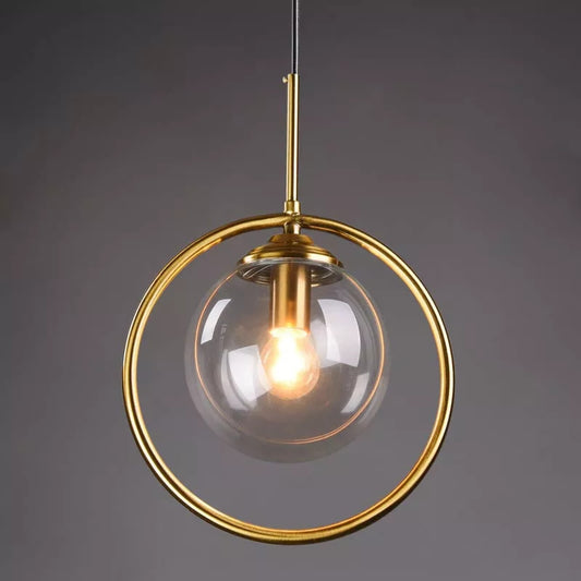 Brass Round Hanging Light