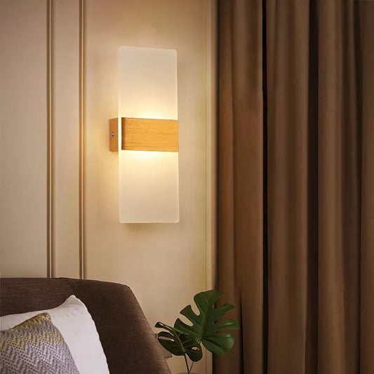 Aryclic Led Brushed Golden Wall Lamp